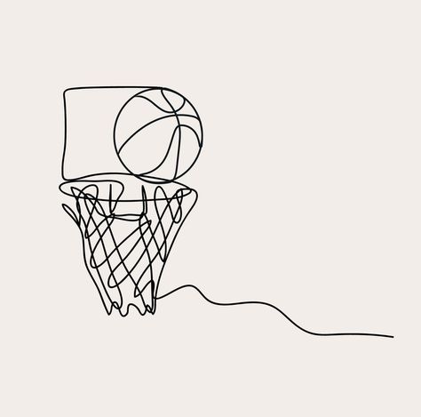 Basketball Minimalist, Basketball Drawings, Ball Drawing, Graffiti Style Art, Outline Drawing, Sport Illustration, Outline Drawings, Hand Embroidery Art, Graffiti Styles