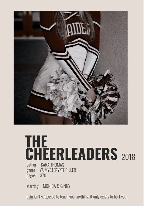 The Cheerleaders Book, The Cheerleaders, Heaven Book, Writing Therapy, Romantic Books, World Of Books, Mystery Thriller, Book Aesthetic, Cheerleading