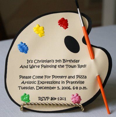 Birthday Pottery, Artsy Party, Artist Birthday Party, Pottery Party, Art Party Invitations, Painting Birthday Party, Colors Party, Artist Birthday, Diy Birthday Invitations