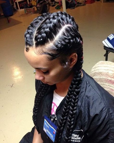 Big Cornrows Hairstyles, Inspired Hairstyles, Cornrows Styles, Feed In Braids Hairstyles, Goddess Braids Hairstyles, French Braid Hairstyles, Feed In Braid, Beautiful Braids, Girls Braids