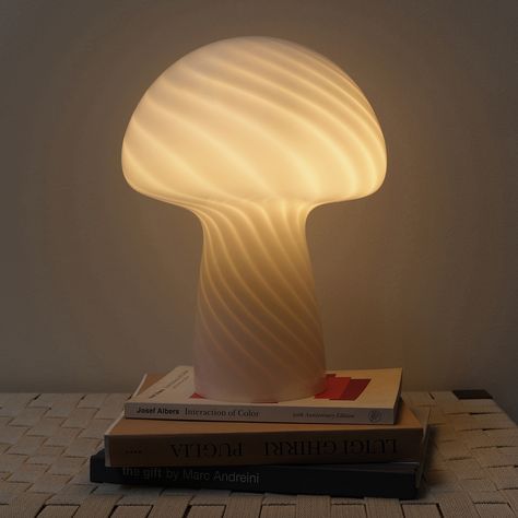 Brightech Mushroom Table Lamp Led Bedside Table, Frosted Glass Design, Mushroom Table Lamp, Mushroom Table, Nightstand Lamp, Mushroom Lamp, White Lamp, Bedside Table Lamps, White Table Lamp