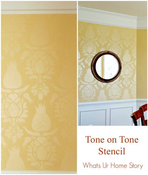 Tone on tone stencil tutorial Stenciled Walls, Stencil Tutorial, Funky Junk, Tone On Tone, Rock Stars, Diy Home Decor Projects, Stencils Wall, Wall Treatments, Wall Patterns