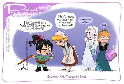 Pocket Princesses on Instagram: “Pocket Princesses 290: National Hot Chocolate Day #pocketprincesses #pocketprincess (No reposting or uploading to other sites. Also…” National Hot Chocolate Day, Pocket Princess Comics, Disney Princess Comics, Disney Princess Memes, Pocket Princess, Disney Princess Cartoons, Pocket Princesses, Vanellope Von Schweetz, Web Comic