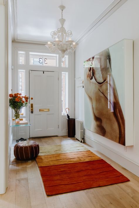 Tour One Fashion Stylist’s Brooklyn Town House That’s All About “Minimalism With Excess” | Architectural Digest Chanel Surfboard, Brooklyn Townhouse, Marble Fireplace Mantel, Entry Stairs, Farrow And Ball Paint, Town House, Marble Fireplaces, Apartment Garden, Entry Way