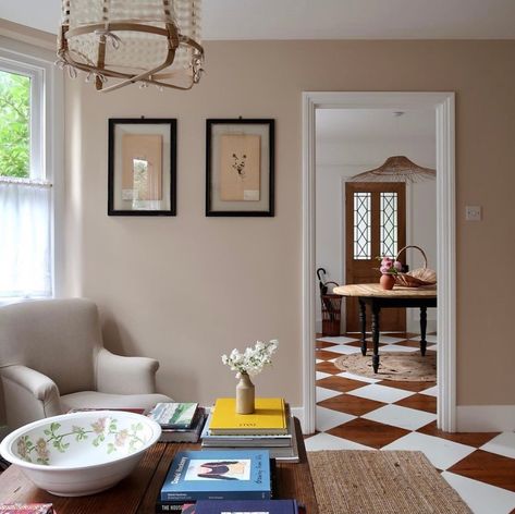 Edward Bulmer Natural Paint on Instagram: “'Lilac Pink' Living Room in the home of @alisoncoldridge. We think this is the perfect soft colour for this living space and we really do…” Heritage Paint Colours, Pink Hallway, Edward Bulmer, Heritage Paint, Living Room Paint Color Ideas, Living Room Paint Color, Natural Paint, Checkerboard Floor, Paint Color Ideas