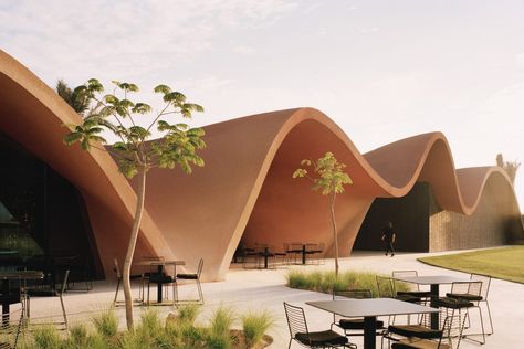 Academy Architecture, Curved Building, Clubhouse Design, Golf Clubhouse, Golf Academy, Parametric Architecture, Vernacular Architecture, Organic Architecture, Organic Design