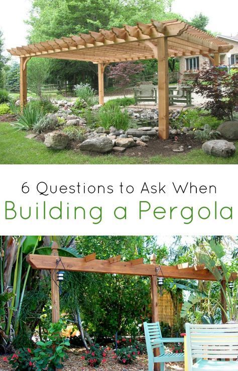 Planning on building a pergola to enhance the outdoor appearance of your home? This handy checklist will ensure you have all your bases covered before starting the project. These six questions will help you choose the right materials for your pergola, make sure your measurements are correct and help you decide whether to DIY the project, hire someone to build it for you or use a pergola kit, Deck Pergola, Pergola Diy, Patio Pergola, Building A Pergola, Pergola Attached To House, Pergola Design, Rav 4, Pergola Canopy, Wooden Pergola