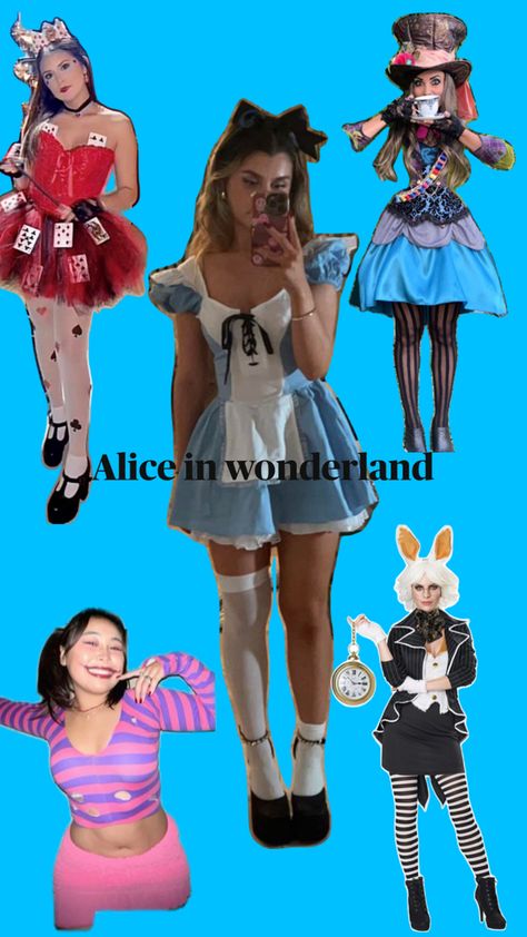 5 people costume Halloween 4 Person Costumes, 5 People Costume Ideas, 5 People Halloween Costumes, 3 People Halloween Costumes, Halloween 4, Group Costumes, Halloween Ideas, Alice In Wonderland, Halloween Costume