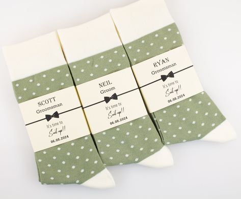 Groom Gift Box, Junior Groomsmen, Groom Socks, Usable Gifts, Groomsmen Socks, Ways To Propose, Polka Dot Socks, Wedding Gifts For Groomsmen, Green Socks