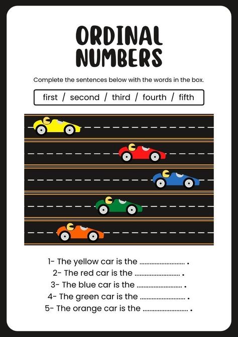 Ordinal Numbers Flashcards, Number Activities Kindergarten, Class 1 Maths, Class 2023, Ordinal Numbers, Arabic Worksheets, English Grammar Worksheets, Speaking Activities, Teacher Teaching