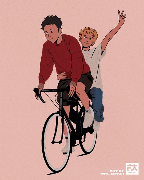 New interesting task: draw two guys on one bike in the style of the makowka picrew app. Faces from @kevko_9_6 and the sketch I made. . #sketch #art #illustration #adobeillustrator #manga #cycling #cyclingart #bike #bicycleart #bicycle #trackbike #cyclinglife #bicycledrawing #faminorart . www.boosty.to/fa_minor www.patreon.com/fa_minor Anime Cycling, Makowka Picrew, Apocalypse Au, Bicycle Drawing, Bicycle Illustration, Two Guys, Draw Two, Riding Bike, Human Figure Drawing