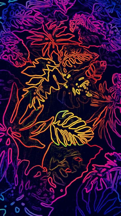 Wallpapers by Isha Neon lights Neon tropical wallpaper Tropical wallpaper Wallpaper Neon Floral Wallpaper, Neon Tropical Wallpaper, Neon Tropical Aesthetic, Aesthetic Neon Lights Wallpaper, Tropical Night Aesthetic, Neon Pattern Wallpaper, Neon Flowers Aesthetic, Tropical Nightclub, Neon Jungle Aesthetic