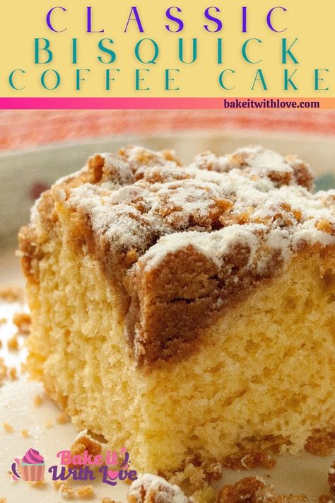 Amazingly tasty Bisquick coffee cake is a nostalgic joy for everyone to enjoy to this day! Bisquik Velvet Coffee Cake, Bisquick Banana Coffee Cake, Bisquick Pound Cake Recipes, Bisquick Pumpkin Coffee Cake, Bisquick Sour Cream Coffee Cake, Coffee Cake Bisquick Recipe, Bus Quick Coffee Cake, Uses For Bisquick, Cake Mix Coffee Cake Easy