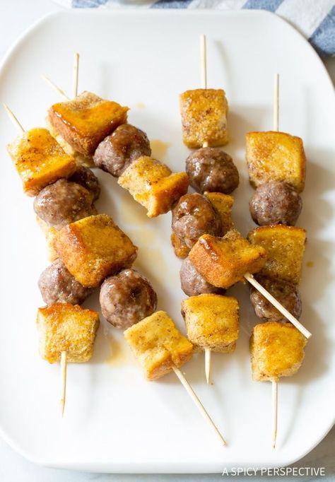 Heavenly French Toast Sausage Breakfast Kebabs Recipe Air Fryer French Toast Sticks, Breakfast Ideas For A Crowd, Crispy French Toast, Air Fryer French Toast, Healthy French Toast Recipe, French Toast Recipes, Awesome French Toast Recipe, Healthy French Toast, Morning Ideas