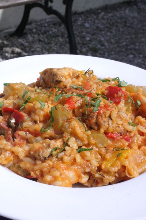 Jambalaya Chicken Runs, Jambalaya, Chorizo, Risotto, Good Food, Chicken, Ethnic Recipes