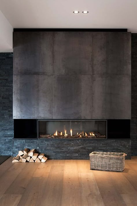 Artificial Fireplace, Design Camino, Contemporary Fireplace Designs, Modern Fireplaces, Metal Fireplace, Fireplace Tv Wall, Contemporary Fireplace, Fire Places, Home Fireplace