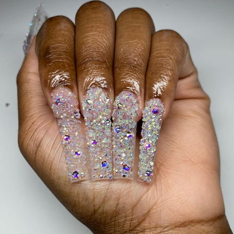 Pixie Crystal Nails, Pixie Nails, Nail Crystals, Nail Rhinestones, Crystals Swarovski, Exotic Nails, Bling Acrylic Nails, Beautiful Nail Designs, Crystal Nails