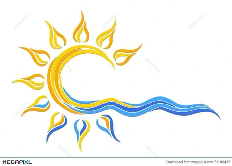 Sunshine Logo, Sun Dawn, 2 Tattoo, Power Logo, Sea Illustration, Sun Painting, Jacket Ideas, Sun Logo, Beach Tattoo