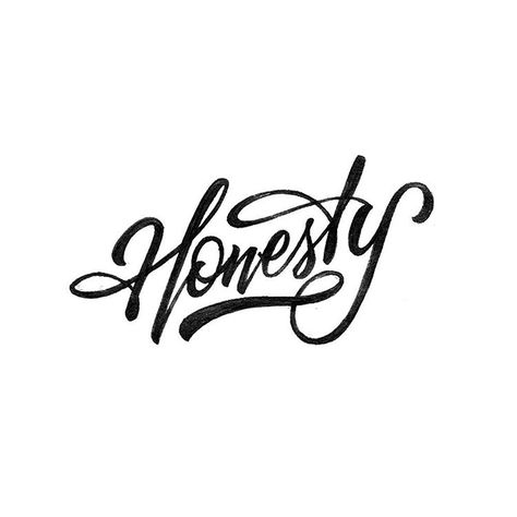 Honesty lettering illustration Honesty Tattoo, Quotes In Cursive, Respect Tattoo, Honesty Quotes, Old School Movies, Lettering Illustration, Medusa Tattoo, School Tattoo, Calligraphy Letters