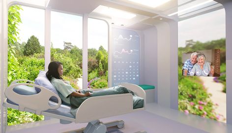 High Tech Hospital, Future Hospital Design, Futuristic Hospital Room, Smart Hospital, Future Hospital, Futuristic Hospital, Hospital Design Architecture, Healing House, Latest Technology Gadgets