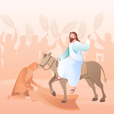 Sunday Illustration, Vector Gradient, Jesus Christ Art, Letter X, Palm Sunday, Premium Vector, Graphic Resources, Jesus Christ, Jesus