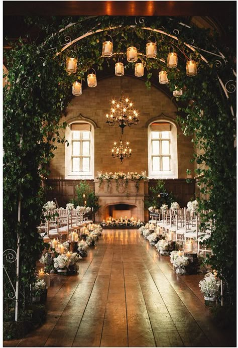 Winter wedding ceremony decor Brooklyn Botanical Garden, Soya Mumu, Rustic Wedding Decorations, Wedding Ceremony Ideas, Indoor Wedding Ceremonies, Wedding Aisle Decorations, Wedding Winter, Aisle Decor, Wedding Aisle