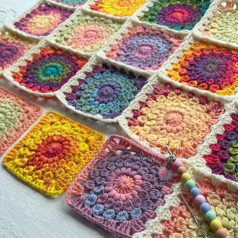 Sun Burst Granny Square, Granny Square Cardigan, Square Cardigan, Pattern Rainbow, Sun Burst, Sun Is Shining, Hump Day, Wonderful World, Granny Squares