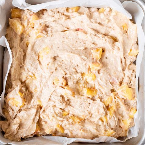 Peach Coffee Cake Peach Coffee Cake Recipes, Peach Coffee Cake, Cinnamon Streusel Topping, Peach Coffee, Butter Substitute, Cinnamon Streusel, Vanilla Glaze, Fresh Peaches, Pound Cakes