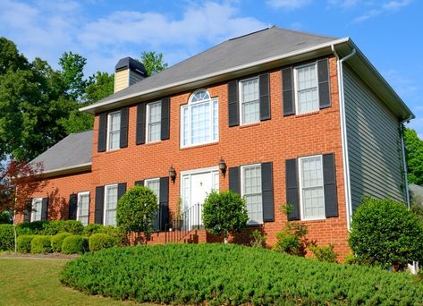 Red Brick Shutter Colors, Brick House White Shutters, Shutters For Red Brick House, Brick House Shutters, Shutter Colors For Red Brick, Shutters On Red Brick House, Best Shutter Colors, Shutter Colors For Brick House, Colonial Brick House