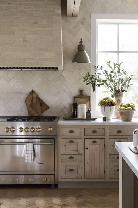 50 Farmhouse Kitchen Backsplash Ideas for Rustic Charm Cottage Kitchen Backsplash, French Country Cottage Kitchen, White Brick Backsplash, Earth Tones Kitchen, Dream Home Kitchen, Farmhouse Kitchen Backsplash Ideas, Home Kitchen Ideas, Brick Backsplash Kitchen, Stone Backsplash Kitchen