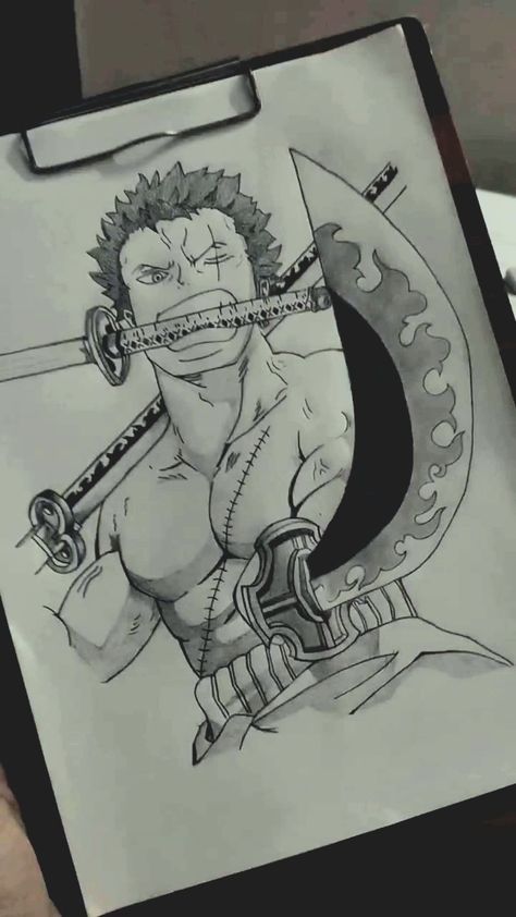 Drawing , pencil drawing , sketch Roronoa Zoro Drawing, Zoro Drawing, King Of Hell, Zoro Roronoa, Roronoa Zoro, Realistic Drawings, Pencil Drawing, Pencil Drawings, Sketch Book