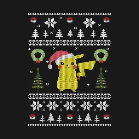 Pokemon Starter, Christmas Silhouettes, Christmas Pokemon, Geek Christmas, Double Knitting Patterns, Pokemon Starters, Pikachu Art, I Drive, Tapestry Crochet Patterns