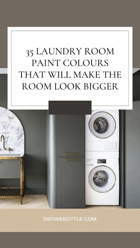 If you're looking for an easy way to make your laundry room look bigger, you should check out this pin. The following laundry room paint colors are proven to make the room appear bigger. Laundry Room Ideas Colors Paint, Best Laundry Room Cabinet Colors, Blue Painted Laundry Rooms, Laundry Paint Ideas Wall Colors, Paint Colors Laundry Room, Mudroom Laundry Room Paint Color, Laundry Wall Color Ideas, Painted Laundry Room Walls, Laundry Room Paint Colors Black Appliances