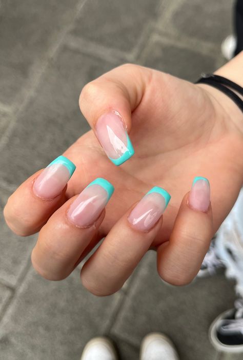 Color Tiffany, French Colors, Ballerina Nails, Minimalist Nails, French Tip Nails, Long Nails, Nail Tips, Nail Art, Collage