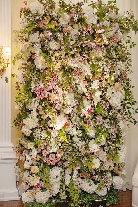 Floral Selfie Wall, Summerhouse Office, Purple Flower Wall, Vintage Telescope, Flower Walls, Flower Wall Wedding, Grass Wall, Light Backdrop, Flower Wall Backdrop