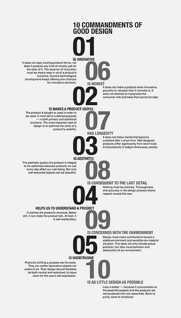 Desain Buklet, Graphisches Design, 타이포그래피 포스터 디자인, Timeline Design, Dieter Rams, Design Theory, Ten Commandments, Plakat Design, Design Rules