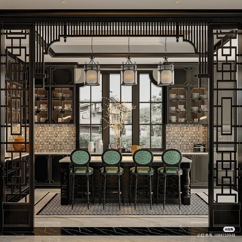 Chinese Contemporary Interior, Indochine Kitchen, British Colonial House, Indochina Interior, Chinese Interior Design, Bulthaup Kitchen, Indochine Interior, Interior Design Behance, Indochine Style