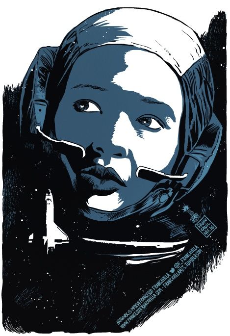 First African-American female astronaut & First African-American woman in space. Mae C. Jemison - Francesco Francavilla Mae Jemison, Women In Space Art, Butterfly Astronaut, Catherine Johnson Nasa, First Female Astronaut, Margaret Hamilton Nasa, Successful Women, Black Artwork, African History