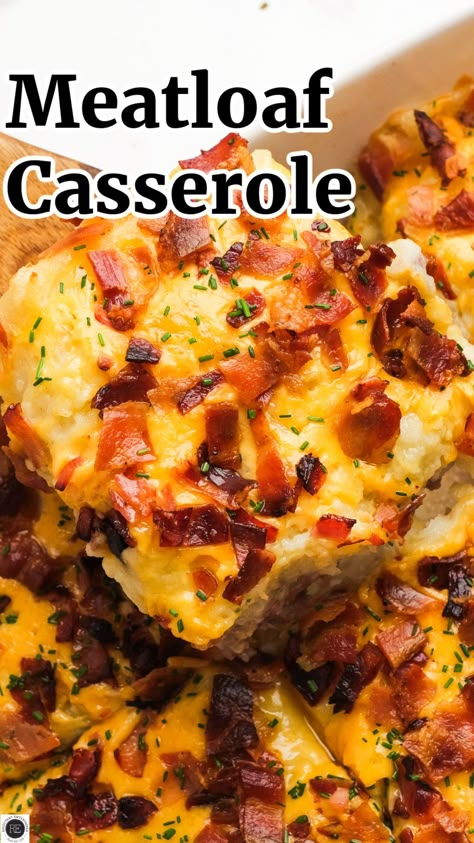 Meatloaf With Mashed Potatoes On Top, Mashed Potato Meatloaf, Potato Meatloaf Casserole, Best Tuna Casserole, Easy Meatloaf Recipe, Loaded Mashed Potato Casserole, Leftover Baked Potatoes, Meatloaf Casserole, Leftover Casserole