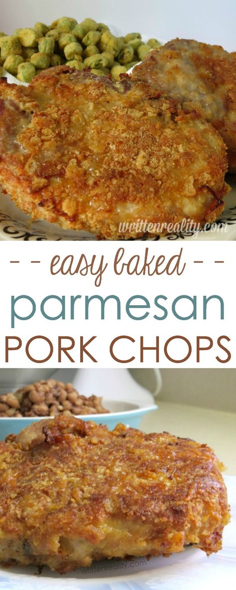 Baked Parmesan Crusted Pork Chops - Written Reality Baked Parmesan Crusted Pork Chops, Crusted Pork Chops, Parmesan Crusted Pork Chops, Parmesan Pork Chops, Mapo Tofu, Pork Dinner, Baked Pork Chops, Baked Pork, Parmesan Crusted