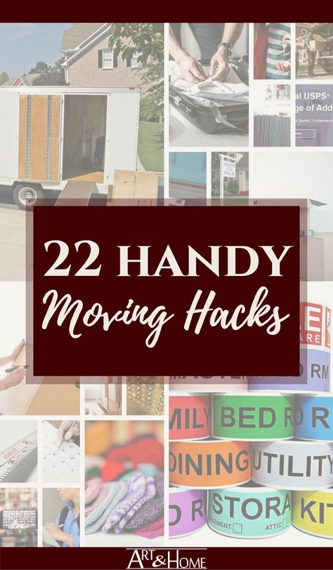 Getting ready for a big move? Here are 22 moving tips & hacks to make your move as smooth as possible and help you avoid some of the common moving mistakes.| Art & Home   #MovingTips #MovingHacks #PackingTips #PackingHacks #NewHome #HomeBuying #RealEstate How To Pack Wall Decor For Moving, Moving Tips Packing, Moving House Packing, Moving Hacks, Moving Hacks Packing, Moving Help, House Is A Mess, Big Wall Decor, Getting Ready To Move