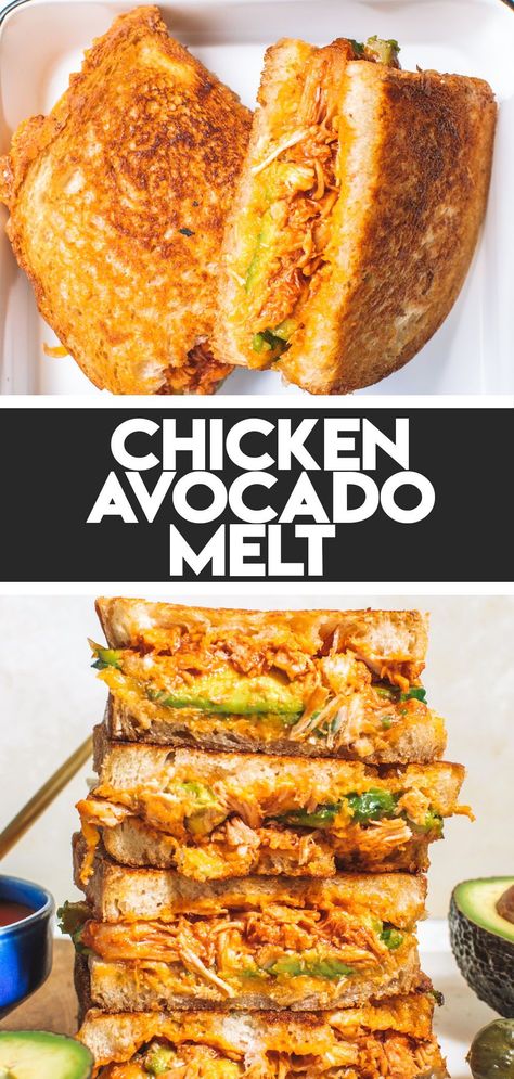 Chipotle Chicken Avocado Melt, Chicken Melt Sandwich, Chicken Avocado Melt, Avocado Melt, Easy Grilled Cheese, Grilled Chicken Sandwich, Chicken Sandwich Recipe, Healthy Grilled, Chicken Melts