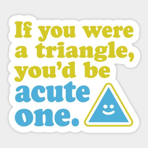 Maths Clipart, Geometry Stickers, Notion Stickers, Math Stickers, Math Gifts, Acute Triangle, Triangle Math, Math Clipart, Math Quotes