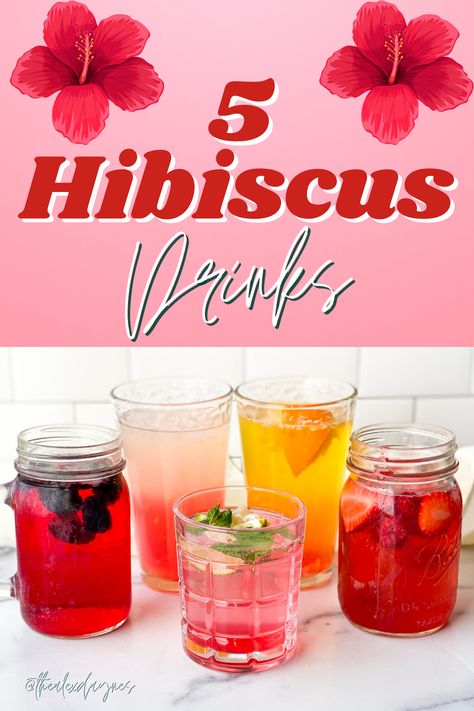 Hibiscus was named the 2022 flavor of the year, and I am here for it! These Hibiscus Drink recipes are fun, flavorful, and pretty to look at! We’ve seen this flavor pop up in baked goods and other various recipes, but I wanted to find an easy way to make it at home. Enter- hibiscus syrup! Today I am sharing 5 drink recipe ideas that all call for Hibiscus Syrup! Let’s make them! Hibiscus Strawberry Drink, Hibiscus Syrup Drink Recipes, Hibiscus Tea Mock Tail, Hibiscus Flower Drink Recipes, Hibiscus Tea Drink Recipes, Cold Hibiscus Tea Recipe, Hibiscus Syrup Cocktail, Hibiscus Syrup Recipes, Hibiscus Lemonade Recipes