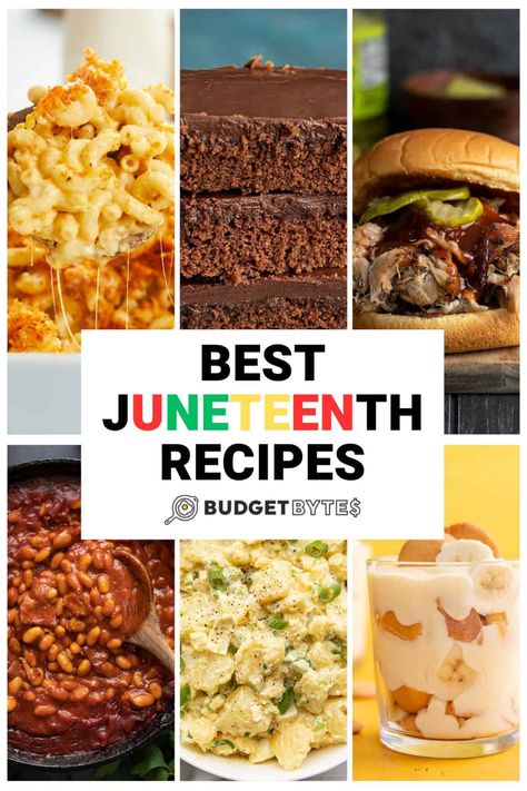 Juneteenth Meals, Juneteenth Desserts, Juneteenth Recipes, Southern Soul Food Recipes, Budget Bites, Easy Homemade Cornbread, Southern Soul Food, Southern Style Potato Salad, Delicious Chicken Recipes