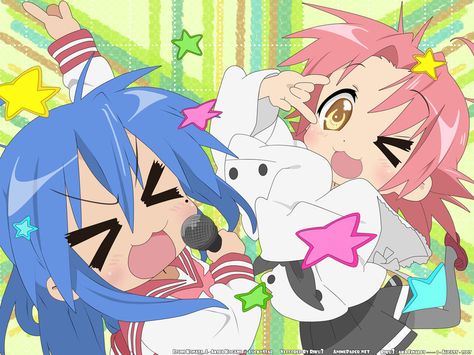 Konata and Akira Kogami <3 ~Lucky Star Lucky Star Wallpaper, Animecore Webcore, Star Character, Star Background, Star Wallpaper, Lucky Star, Jojo Bizzare Adventure, Anime Eyes, Night City