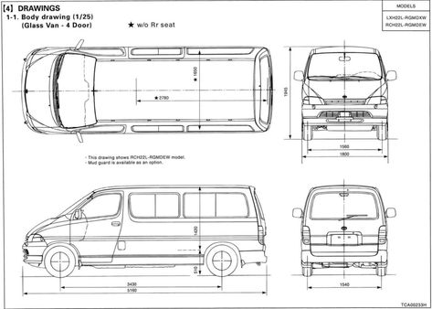 Toyota Hiace 1995-2001 Blueprint - Download free blueprint for 3D modeling Dmc Car, Campervan Layout, Hiace Campervan, Toyota Hiace Campervan, Hiace Camper, Blueprint For 3d Modeling, Hiace Van, Volkswagen Transporter T4, Car Side View