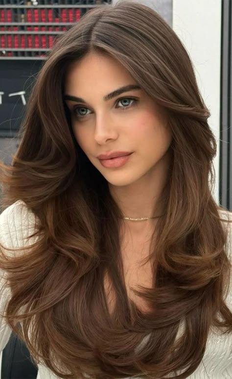 layered haircut, layered hairstyles, long layered haircut, layered haircut long hair, layered haircuts medium length, layered haircut with curtain bangs, layered haircuts with bangs, layered haircuts for women Long Hair With Layers, Rambut Brunette, Haircuts For Long Hair With Layers, Brown Hair Looks, Brown Hair Inspo, Layered Haircuts For Medium Hair, Hair Inspiration Long, Hairstyles For Layered Hair, Haircut Inspo