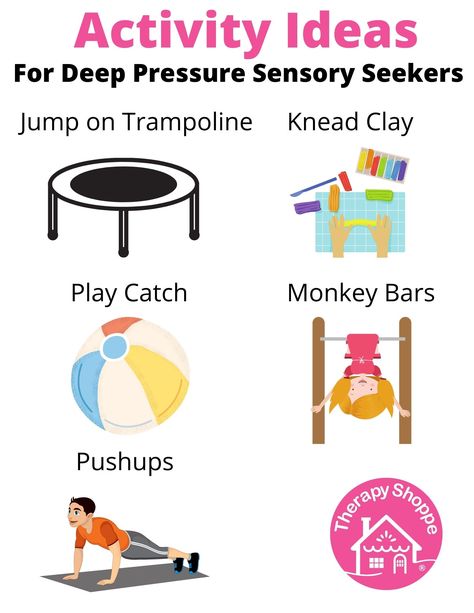 Activities for deep pressure sensory seekers Activities For Sensory Seekers, Deep Pressure Sensory Activities, Sensory Seeker Activities, Sensory Stations, Sensory Bottles Preschool, Nurture Group, Space Activities For Kids, Santa Christmas Card, Sensory Seeker