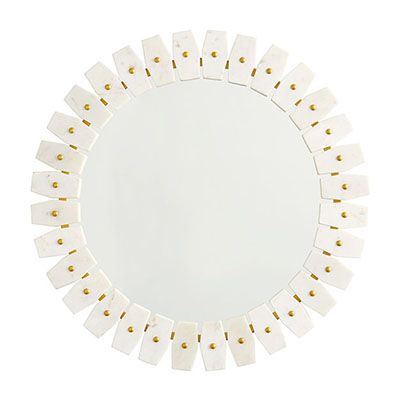 28" Round Hand-Arranged Marble | Capital Lighting Fixture Company Honeycomb Mirror, Mother Of Pearl Mirror, Inlay Mirror, Capital Lighting Fixture, Marble Frame, Capital Lighting, Frame Mirror, Accent Mirror, Metal Mirror